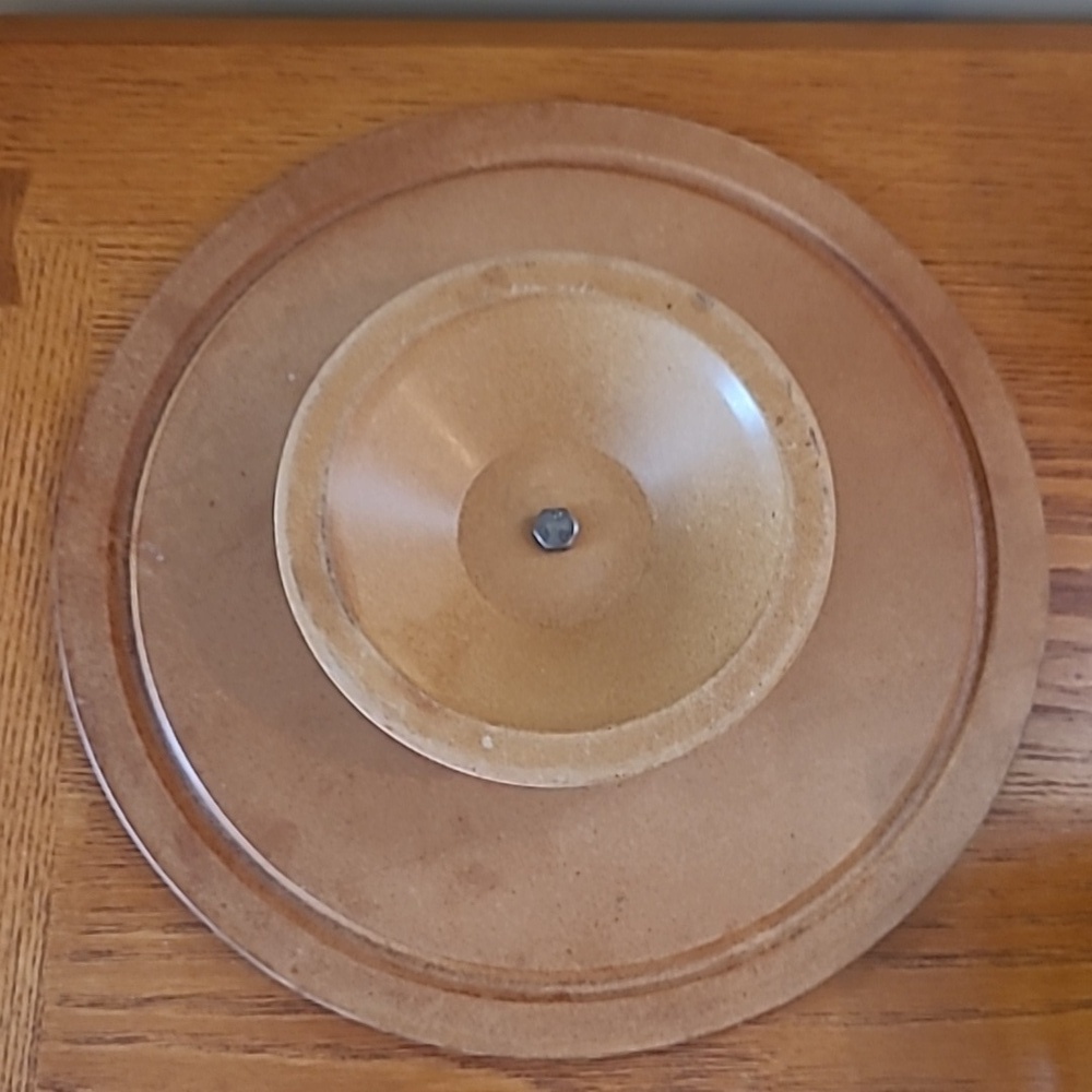 CALIFORNIA POTTERY Vintage MCM Yellow & Burnt Orange Lazy Susan Serving Set - Picture 11 of 17